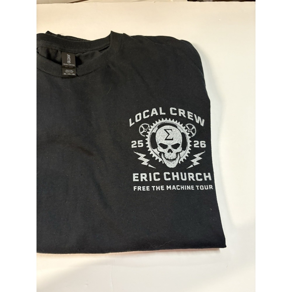 Eric Church Free The Machine Tour 2025 2026 Local Crew XL Black T-Shirt New